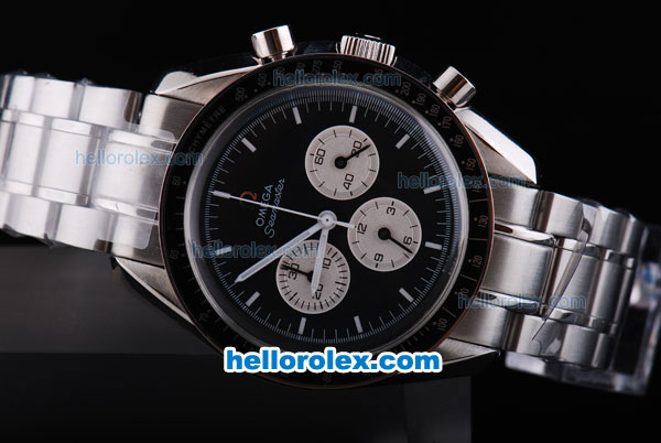 Omega Speedmaster Chronograph Automatic with Black Dial and Black Graduated Bezel - Click Image to Close